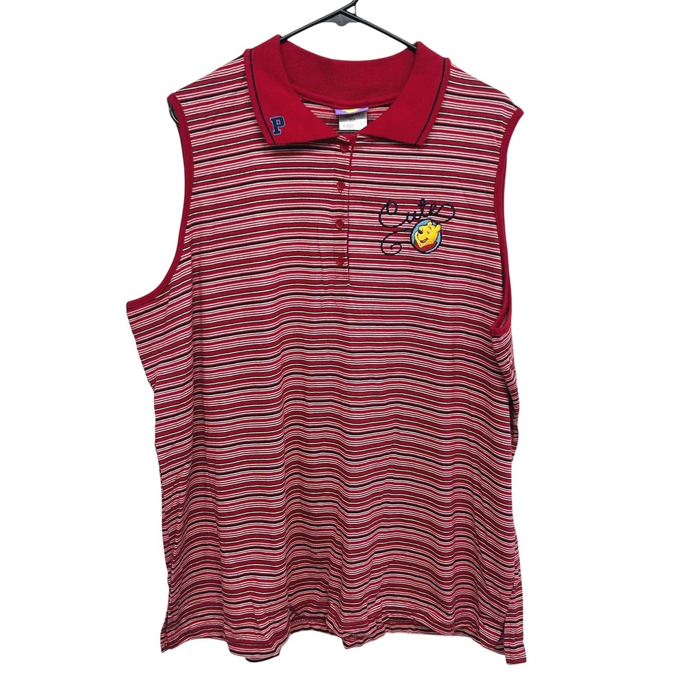 Disney Winnie the Pooh‎ Striped Polo Tank Plus 26 28 Cartoon Nostalgia Y2K